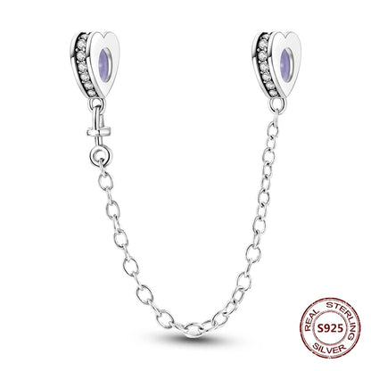 Sicherheitskette Libelle Schmetterling 925er Sterlingsilber Original Marienkäfer Kolibri Charm DIY Schmuckherstellung für Armband Armreif