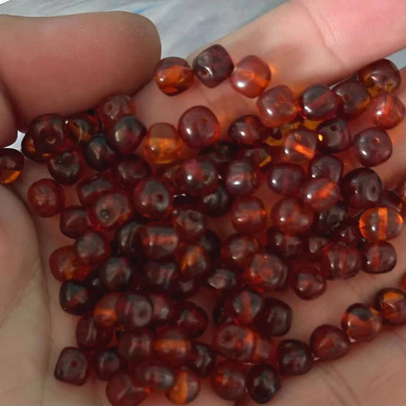 4-5mm baltische Bernsteinperle Edelstein DIY unregelmäßige Bernsteinperlen Herstellung Zubehör mit Zertifizierung Großhandel Naturbernstein