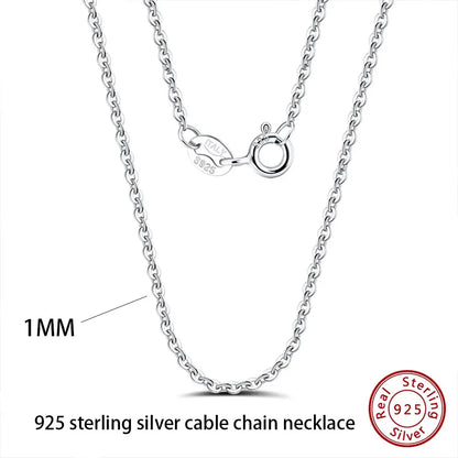 Effie Queen 100% 925 Sterling Silber Basis-Kettenhalsketten Box/Schlangen-/Chopin-/Figaro-Kette mit Perlen 40-60cm Unisex DIY Alltagskleidung