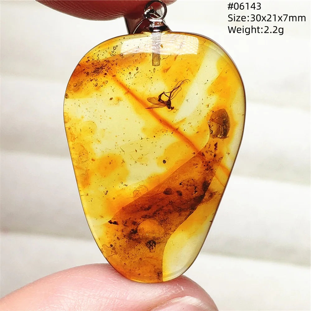 Natürlicher Piebald-Bernstein-Anhänger, gelber Bernstein, 36 x 23 x 14 mm, Edelstein-Anhänger, Halskette, Schmuck, AAAAA