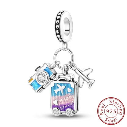 Original-Charms für den Abschluss, Perlen-Anhänger, 925er-Sterlingsilber, Bachelor-Hut, Kappen-Charms, passend für Armbänder, DIY-Zeremonie, Schmuck, Geschenk