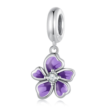 WOSTU Mode Frühjahr Serie Charms Perlen Echt 925 Sterling Silber Blume Vogel Pendent Fit Original-DIY Armband Halskette Schmuck