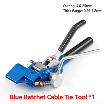 Ratschen-Edelstahl-Kabelbinderzange für Breite 4,6–25 mm, Dicke 0,25–1,2 mm, Umreifungsmaschine, Anziehwerkzeug, Kabelbinderpistole