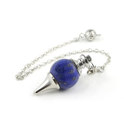 Chakra-Naturstein-Kristall-Pendel, echter runder Amethyst-Anhänger, abnehmbares Pendulo zum Wünschelfen, Dinvination, Heilquarz X013