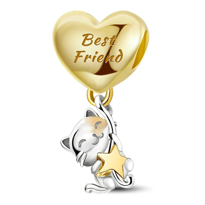 Personalisierter süßer Chamäleon-Charm-Anhänger aus 925er-Sterlingsilber für Armbänder, DIY, hochwertiger, modischer, edler Schmuck für Damen