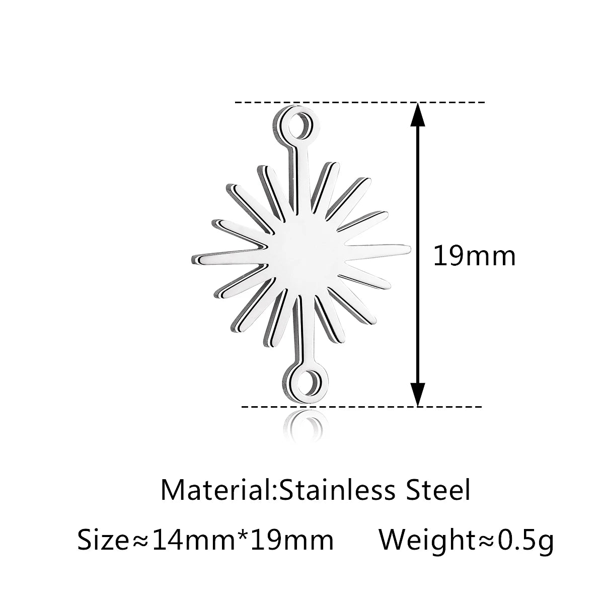 5Pcs Hohl Stern/Mond/Sonne Doppel Loch Charme Edelstahl Halskette Armband Anhänger DIY Link Stecker Schmuck machen Liefert