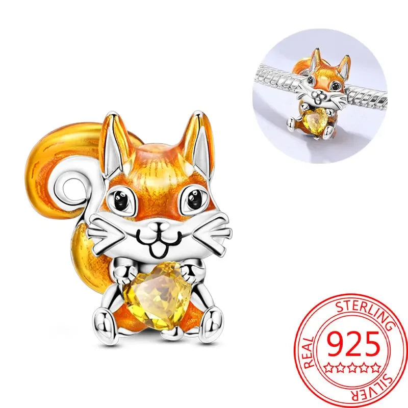 Exquisiter kleiner Affe aus 925er-Sterlingsilber, umarmender roter Herz-Anhänger, passend für Armbänder, Halsketten, Party-Paarung mit handgefertigten Geschenken