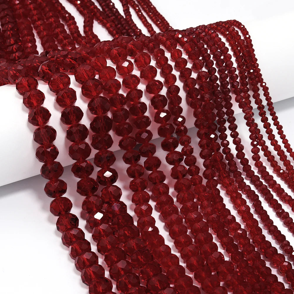 3/4/6/8/10mm Facettierte AB Klar Glas Kristall Rondelle Perlen Bunte Lose Spacer Perlen für Schmuck Machen DIY Armband Halskette
