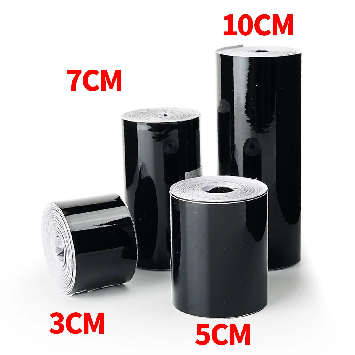 3/5/7/10CM Glänzende Schwarze Vinyl-Folienstreifen Fenster-Zierleisten-Folie Auto-Innenraum Säulen-Aufkleber für Fahrzeuge