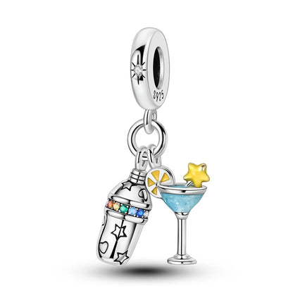 Neue Original 925 Sterling Silber Perlen Charme Schnaps Wein Serie Verschluss Anhänger Fit Original Armband Für Frauen DIY Schmuck Geschenk