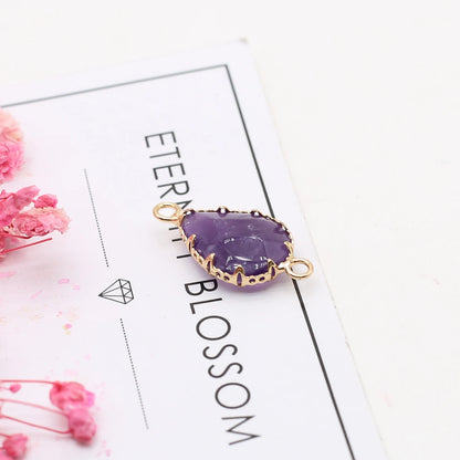 Natürliche Amethysten Anhänger Charms Natürliche Lila Quarz Kristall Stecker Für Heilung Pendel Schmuck Ohrring Halskette Herstellung
