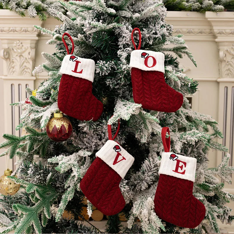 Roter Hut, Buchstabe, Weihnachtssocken, Navidad, Natal, Weihnachtsbaum, Strumpf, Ornament, Geschenk, Stricken, Schneeflocke, Weihnachtsdekoration 2024