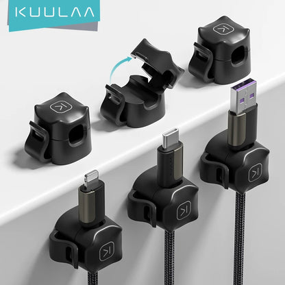 KUULAA Kabelklemmen, Kabel, glatt, verstellbar, Kabelhalter unter dem Schreibtisch, Kabelmanagement, Kabelhalter, Kabel-Organizer-Halter