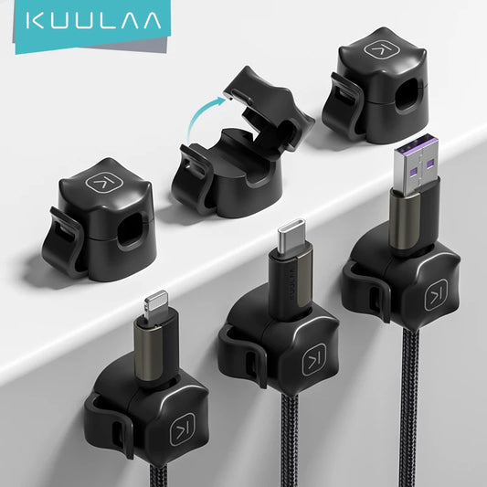 KUULAA Kabelklemmen, Kabel, glatt, verstellbar, Kabelhalter unter dem Schreibtisch, Kabelmanagement, Kabelhalter, Kabel-Organizer-Halter