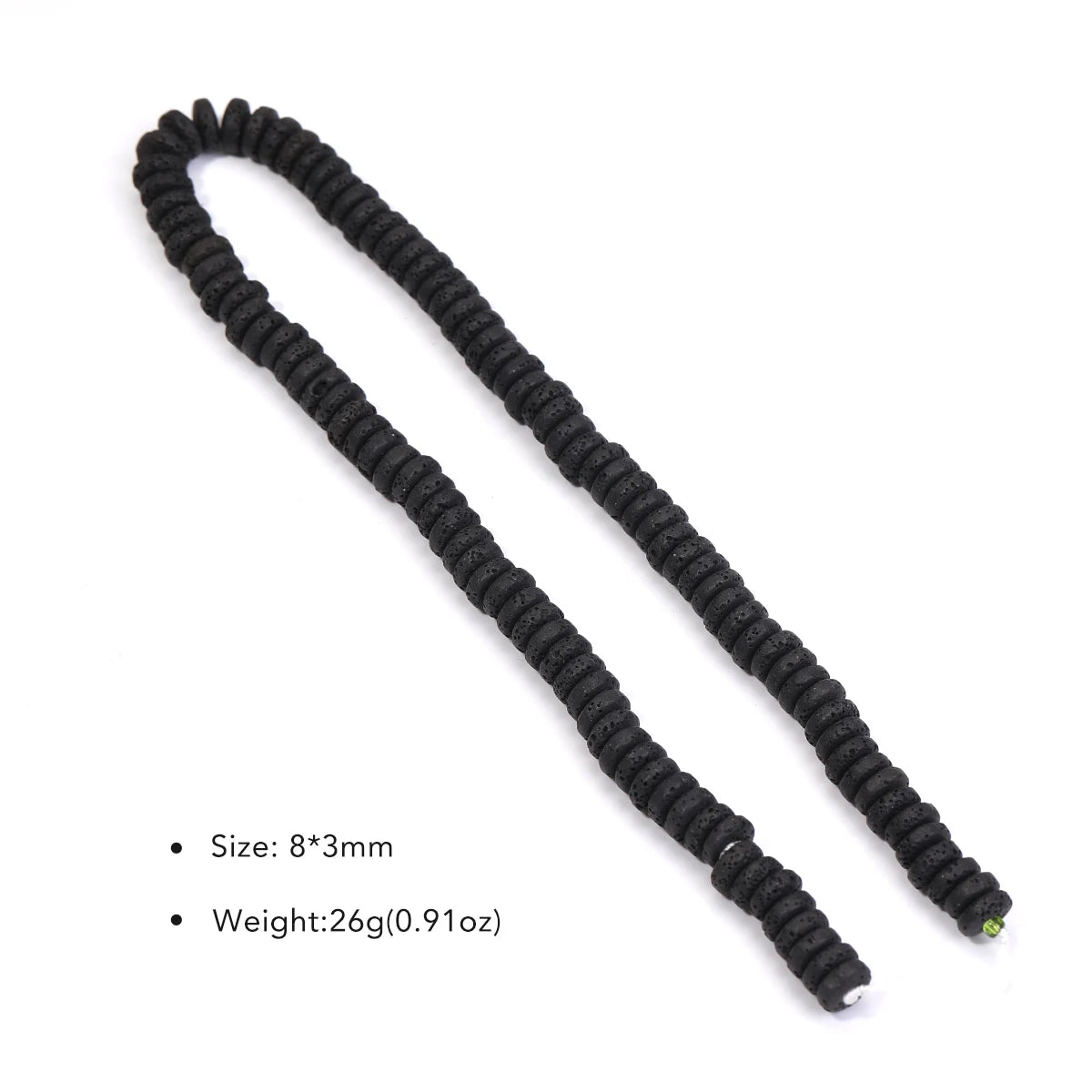 Piedras volcánicas natürliche schwarze Lava zylindrische quadratische Abacus-Steinperlen für Schmuckherstellung, DIY-Schmuck, Armbänder, handgefertigt