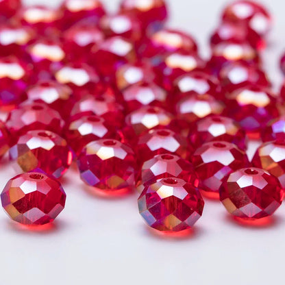 3 4 6 8 MM Rote Tschechische Runde Glaskugel Perlen Für DIY Armband Schmuck Machen Handwerk Zubehör Lose Doppelkegel Kristall Facted Bead