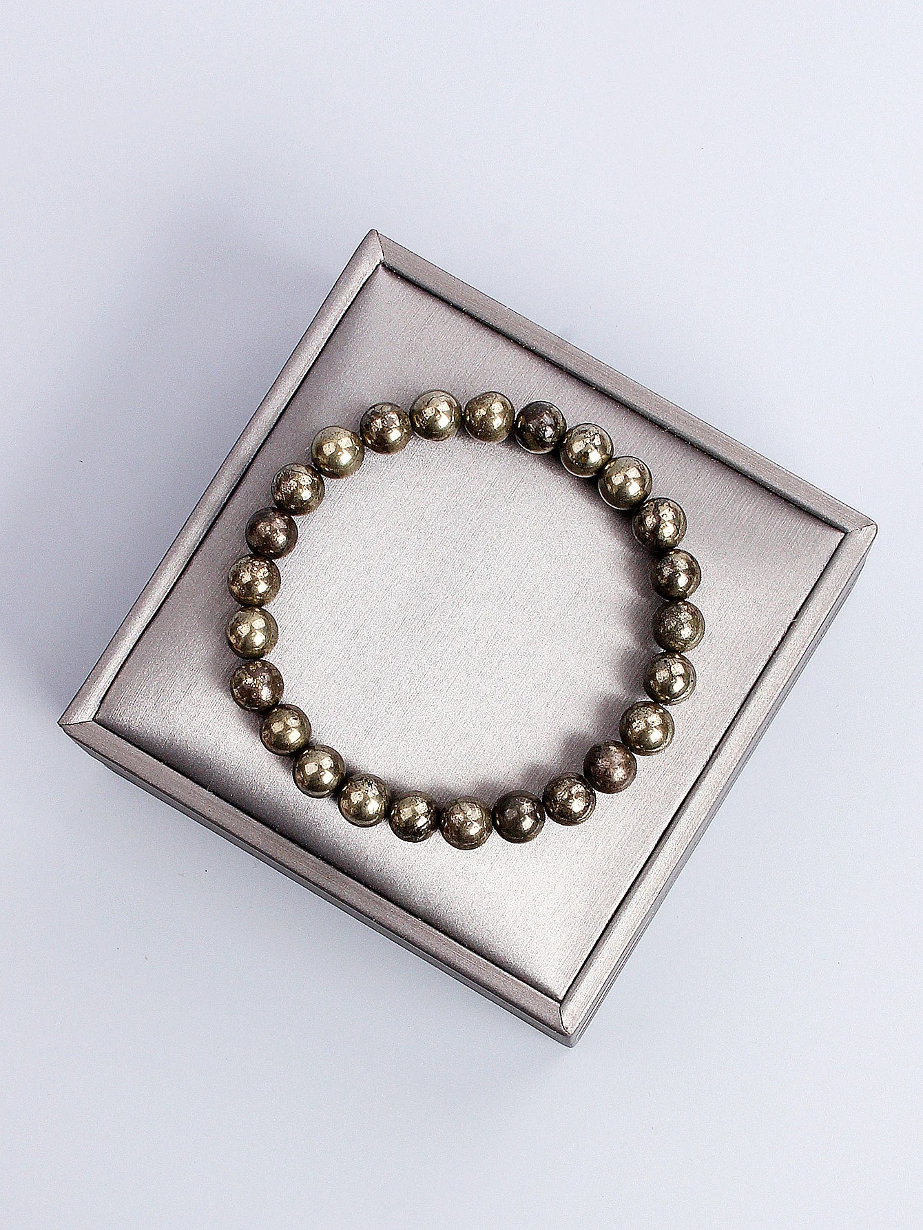 Natural Pyrite Stone Bead Bracelet for Wealth Abundance Confidence Boost Positive Energy Flow & Protective Empowerment Jewelry
