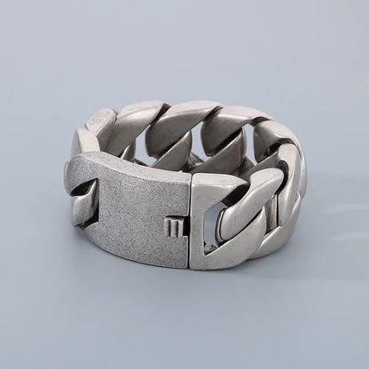 20/26/31MM 316L Edelstahl Curb Kubanisches Armband Riesige Schwere Silber Farbe Ton Schmuck Herren Frauen Biker Bike Kette Armbänder