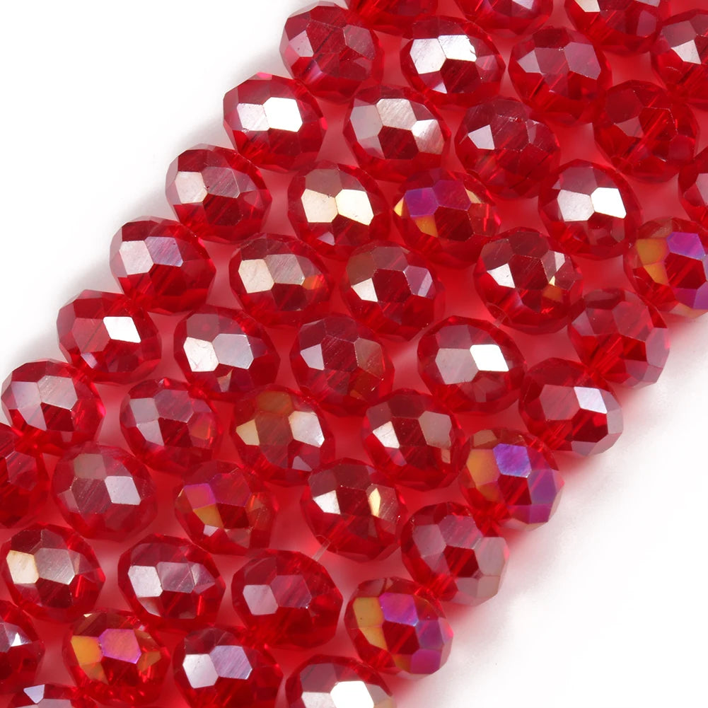 3/4/6/8mm Facettierte Jade Weiße Kristall Glas Perlen Vergoldet Flache Runde Lose Perlen für Schmuck Machen Diy Armband Ohrring