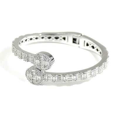 Neue Iced Out Bling Schmetterling Herz Armband Silber Farbe CZ Zirkon Oval Charme Geöffnet Armreif Für Männer Frauen Hiphop Luxus schmuck