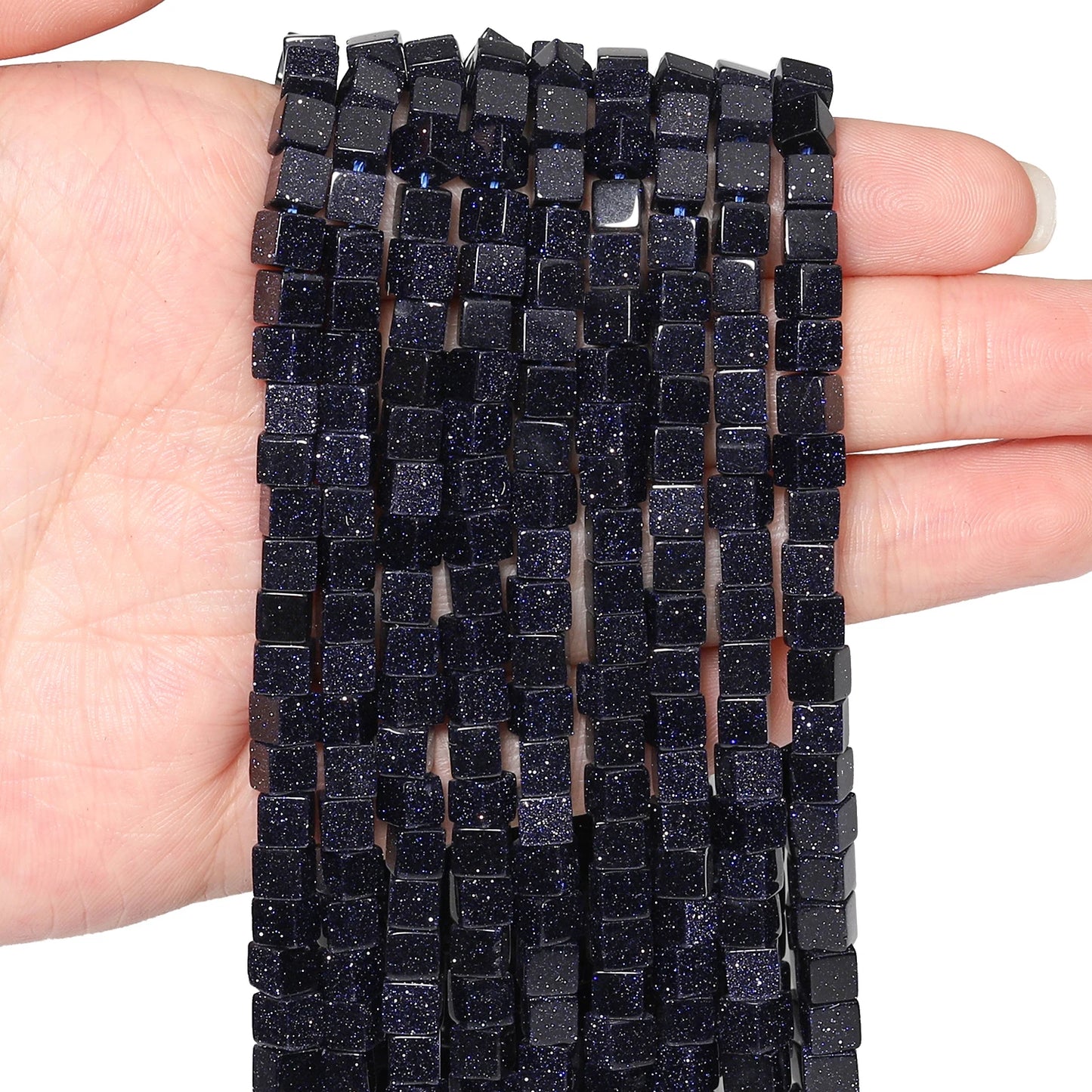 4 mm quadratische Würfelform-Perlen, natürlicher Lapislazuli, Amazonit, lila Achat-Steinperlen für Schmuckherstellung, DIY-Armband-Zubehör