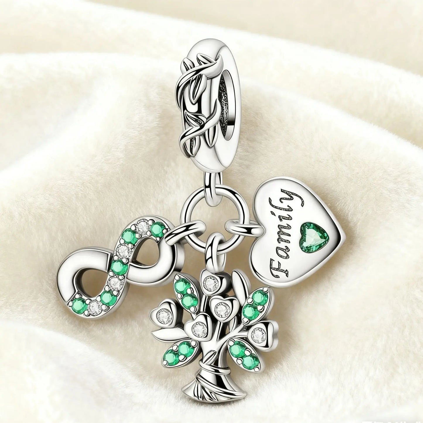 Original-Charm aus 925er Silber, Baum des Lebens, Familienanhänger, passend für Armbänder, Halsketten, DIY-Modeschmuck