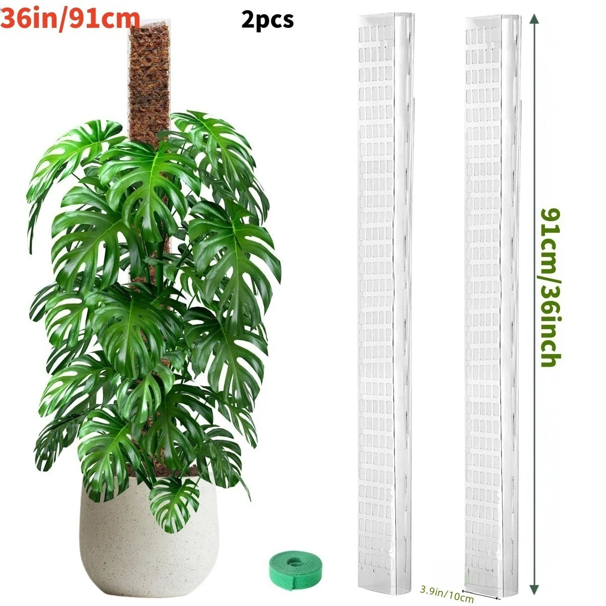 Kunststoff-Moosstange für Pflanzen Monstera, 24 Zoll/36 Zoll/48 Zoll Pflanzenstangen für Kletterpflanzen, Unterstützung für Zimmerpflanzen, Gartenwachstumspfahl