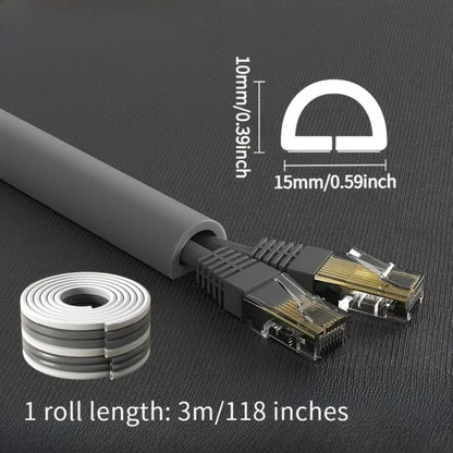 1 x 1/3 m selbstklebender PVC-Kabelmanagementstreifen, dekorativer Drahtschutzstreifen, geeignet zum Abdecken von Drähten an Wänden und Böden