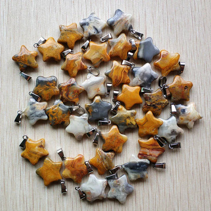Gute qualität Verschiedene naturstein mix stern charms anhänger für diy schmuck zubehör machen 50 teile/los Großhandel
