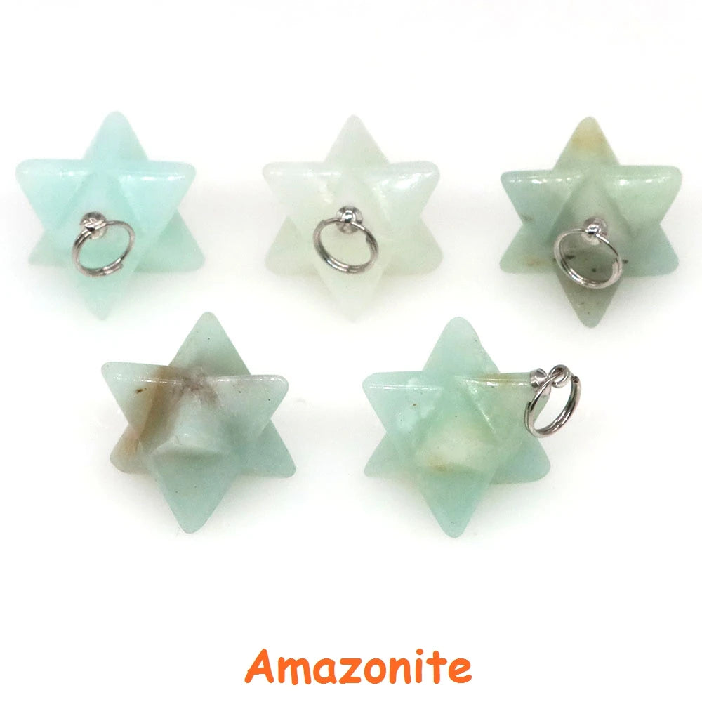 Naturstein Merkaba Stern Reiki Heilkristalle für DIY Energie Edelstein Modeschmuck Zubehör Party Home Dekoration Geschenk
