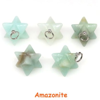 Naturstein Merkaba Stern Reiki Heilkristalle für DIY Energie Edelstein Modeschmuck Zubehör Party Home Dekoration Geschenk