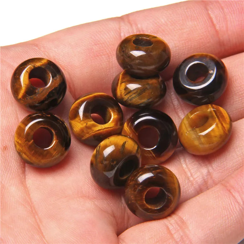 Natürliche Stein Große Loch Perle Anhänger Abacus Form Schmuck Zubehör Natürliche Quarz Jade Opal Charme Für Die Herstellung DIY Ohrring