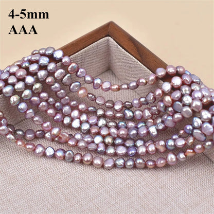 4–5 mm strahlender Spiegel-Finish-Edelstein, natürliches Süßwasser, AAA, unregelmäßige lila Perlen, Schmuck, MakeDIY-Halskette, Armband, Zubehör