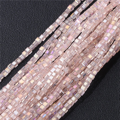 Heiße Natürliche Facettierte Stein Perle 2-3mm Kleine Quadratische Quarz Granat Glas Cube Lose Perlen Für Schmuck Machen hand Zubehör
