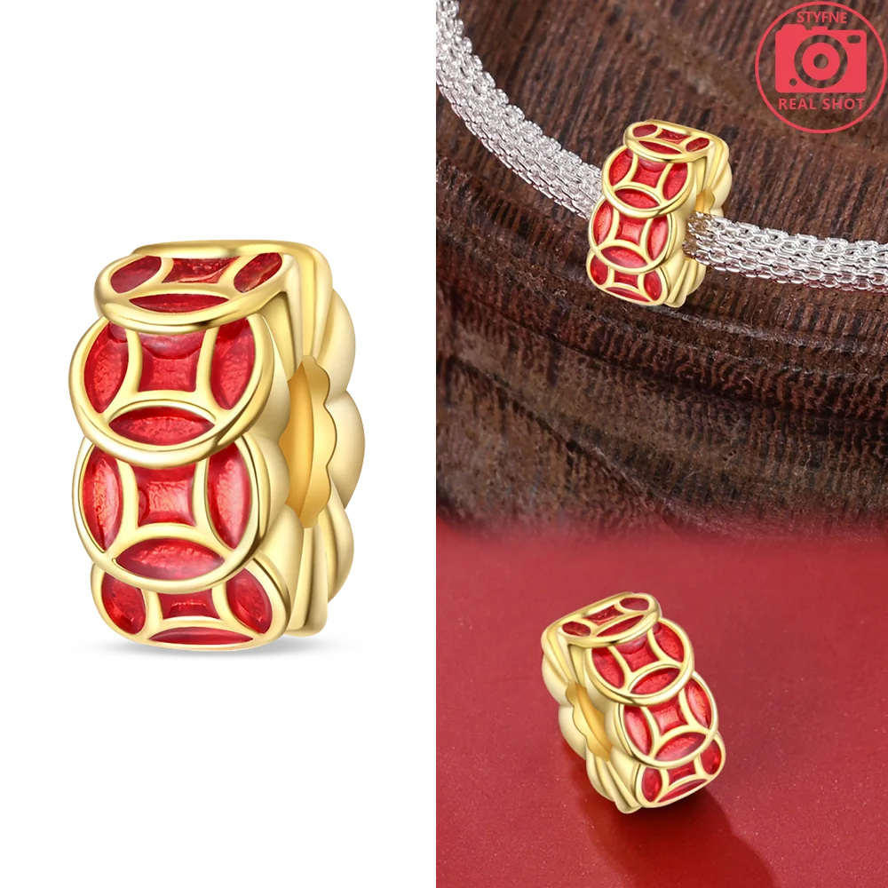 Original funkelnde Charm-Perlen aus 925er-Sterlingsilber, Gold, Rose, heller Stern, Herz, passend für Armbänder, DIY-Jubiläums-Schmuck, Geschenk