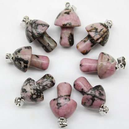15 stücke Natürliche Stein Anhänger Quarz Kristall Amethyst Achate Aventurin Pilz Stein Anhänger für DIY Machen Zubehör