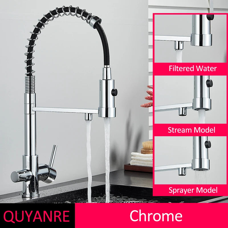 Schwarz Gefilterte Küche Wasser Filter Küche Armaturen Dual Auslauf Filter Wasserhahn Mixer Wasser Reinigung Wasser Kran Für Küche