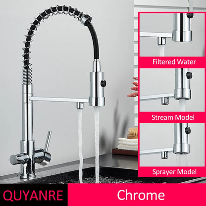 Schwarz Gefilterte Küche Wasser Filter Küche Armaturen Dual Auslauf Filter Wasserhahn Mixer Wasser Reinigung Wasser Kran Für Küche