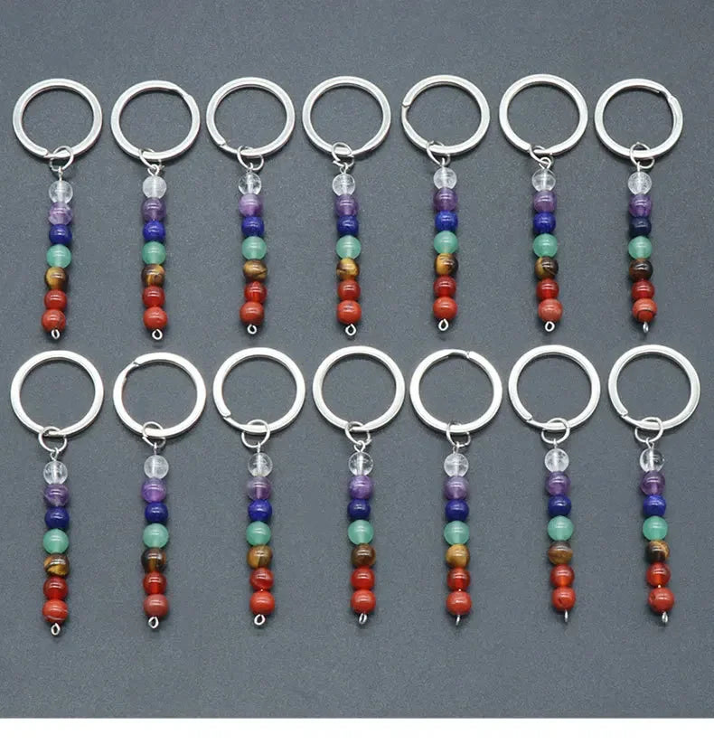 20 stücke Natürliche Raue Rohstein Kristall Quarz Schlüsselbund Frauen Männer Handtasche Hangle Auto Schlüssel Halter Raw Mineral Stein Schlüsselring schmuck