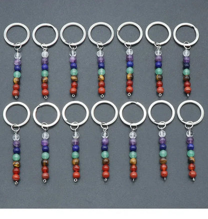 20 stücke Natürliche Raue Rohstein Kristall Quarz Schlüsselbund Frauen Männer Handtasche Hangle Auto Schlüssel Halter Raw Mineral Stein Schlüsselring schmuck