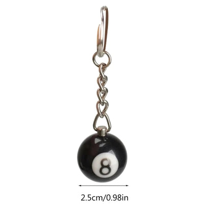 Mode Kreative Billard Pool Schlüsselbund Tisch Ball Schlüssel Ring Glück Schwarz Nr. 8 Schlüssel Kette 25mm Harz Ball Schmuck geschenk