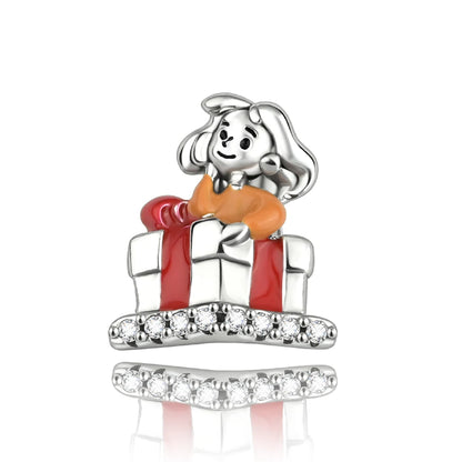 Frohe Weihnachten-Charm aus 925er-Sterlingsilber, Kiefernbaum, Weihnachtsmann, Schneehaus, passend für DIY-Armbänder, Halsketten, Urlaubs- und saisonale Geschenke