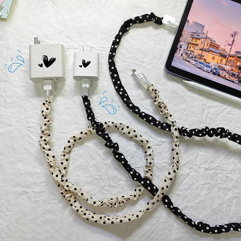 Universal Kabel Wickler für IPhone Android Typ-C Silikon Anti-Biss Biege Schutz Cartoon Stream Mesh Ladekabel Abdeckung