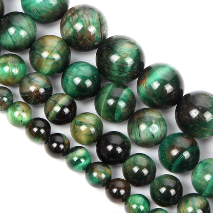 Natursteinperlen, mehrfarbig, Tigerauge, lose Distanzperlen für die Herstellung von Armbändern, Schmuck, DIY-Zubehör, Auswahlgröße 4/6/8/10/12 mm