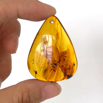 Großer Bernstein-Anhänger für Frauen, DIY-Schmuck, Großhandel, einzigartiger Tropfen, natürliche Pflanze, 100 % echter originaler baltischer Stein für Kettenhalskette