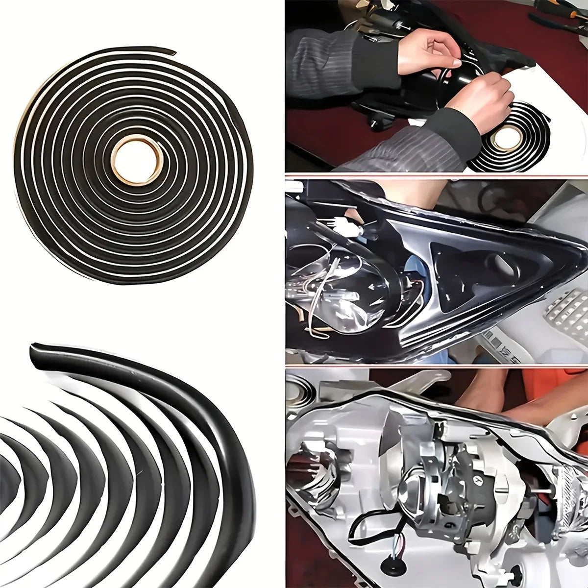 Auto-Scheinwerfer-Dichtungsdichtung, Schlangen-Butylkautschuk-Kleber, Wiederversiegelung, HID-Scheinwerfer, Rücklichtschild, wasserdichtes Klebeband für Kfz-Beleuchtung