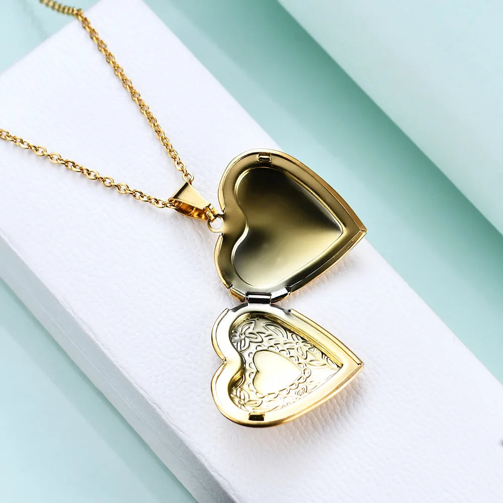 Vintage Edelstahl Offenes Herz Anhänger Halskette Für Frauen Und Mädchen Schmuck Zubehör Geschenk