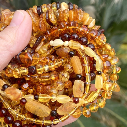 Natürliche Stein Bernstein Runde Unregelmäßige Chip Rohr Rondelle Platz Lose Perlen Für Schmuck Machen DIY Armband Zubehör 15"