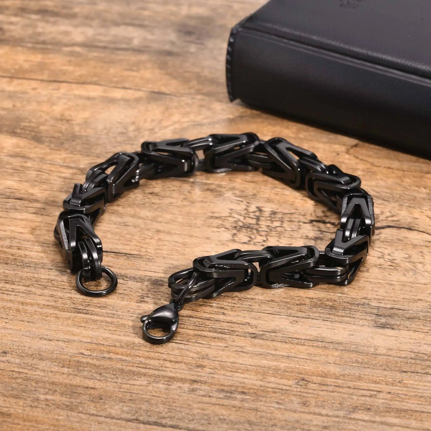 Klobige byzantinische Kettenarmbänder für Männer und Jungen, V-förmiges Edelstahl-Kettenglied-Armband, Vintage-Schmuck, Accessoires, Herrengeschenke