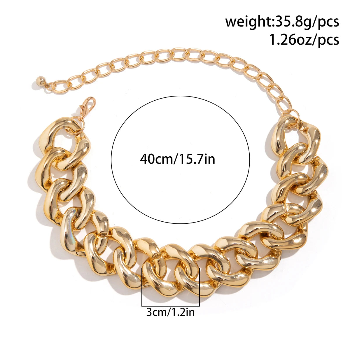 Ingesight. z Punk ccb Schnalle kubanische Kette kurze Halskette für Frauen übertrieben dicke Goldfarbe Kragen Party Schmuck Geschenk